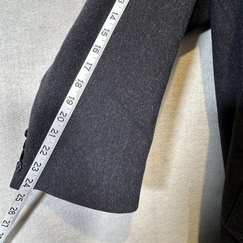 Nordstrom Jacob Siegel Company 100% Lambswool Coat Peacoat Charcoal Gray Mens 44